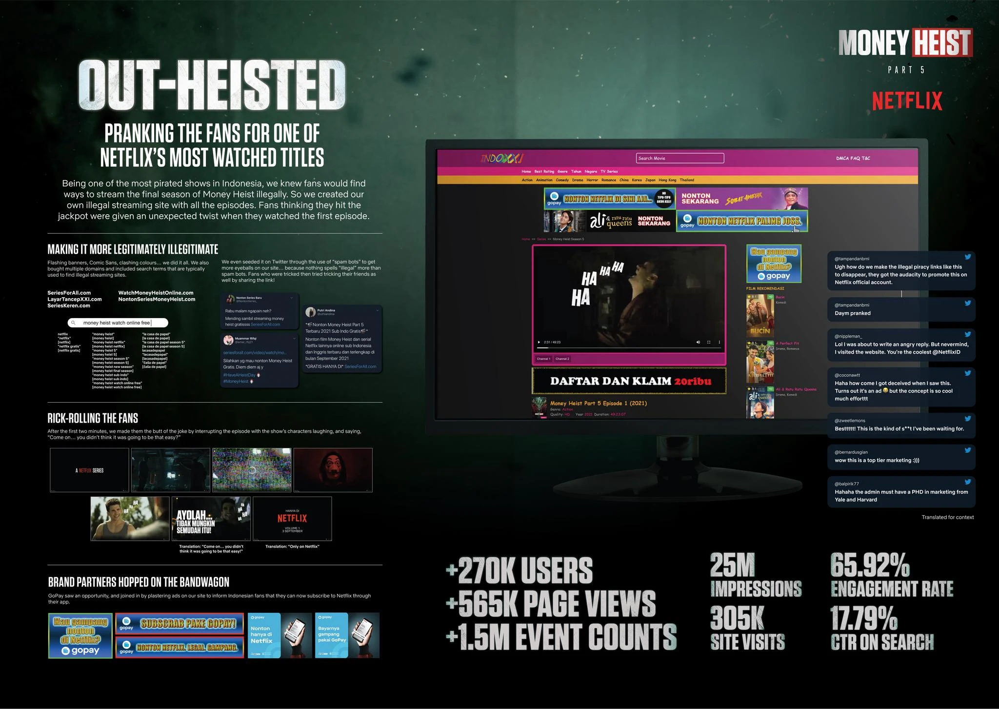 Outheisted fake piracy site